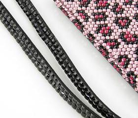 iPhone lanyard - black rhinestone bling